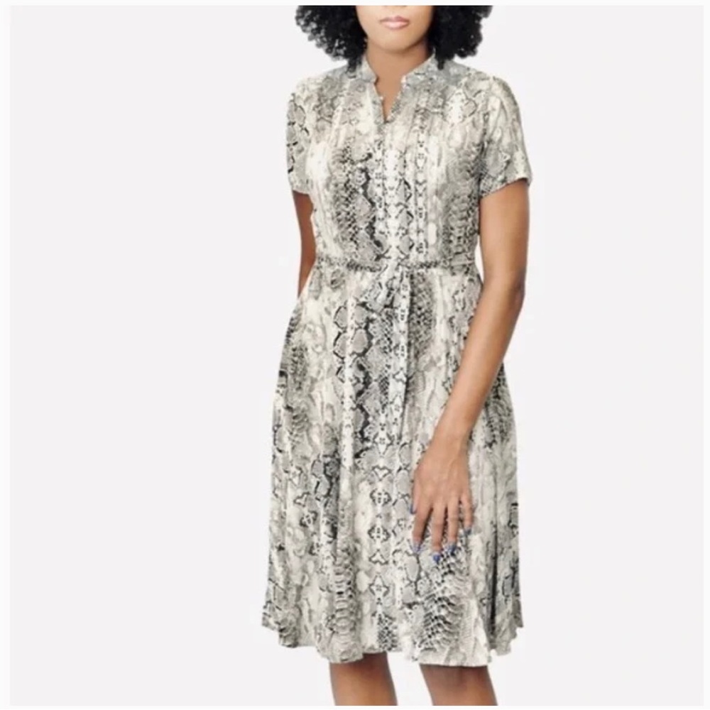 NANETTE LEPORE Brown Snakeskin Print Dress Size 4